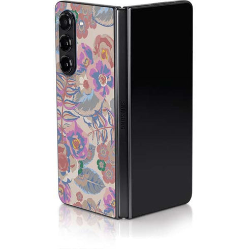 Warm Taupe Floral Galaxy Z Fold5 5G Skin